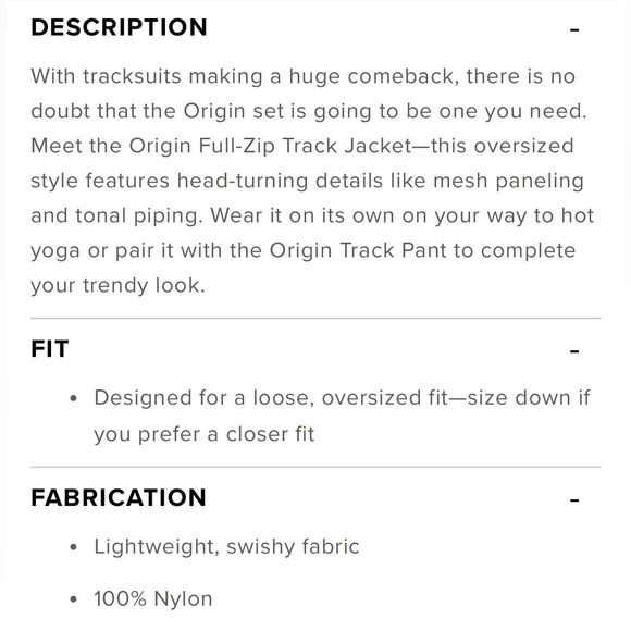 ALO Yoga NWOT Origin Full Zip Track Jacket Black Size M - Picture 6 of 14